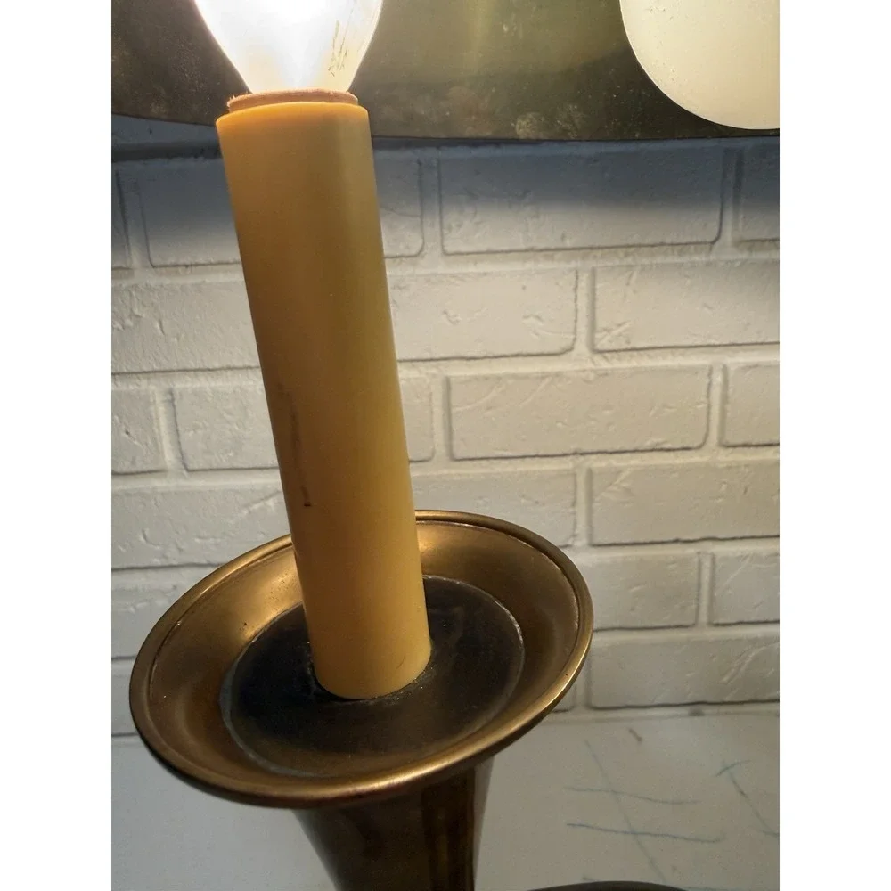 Classic Chapman French Horn Style Buillotte Lamp with Oblong Metal Shade 29